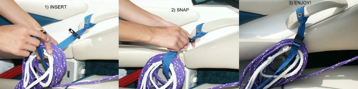 Boat Rope and Dock Line Storage Straps, 4-Pack