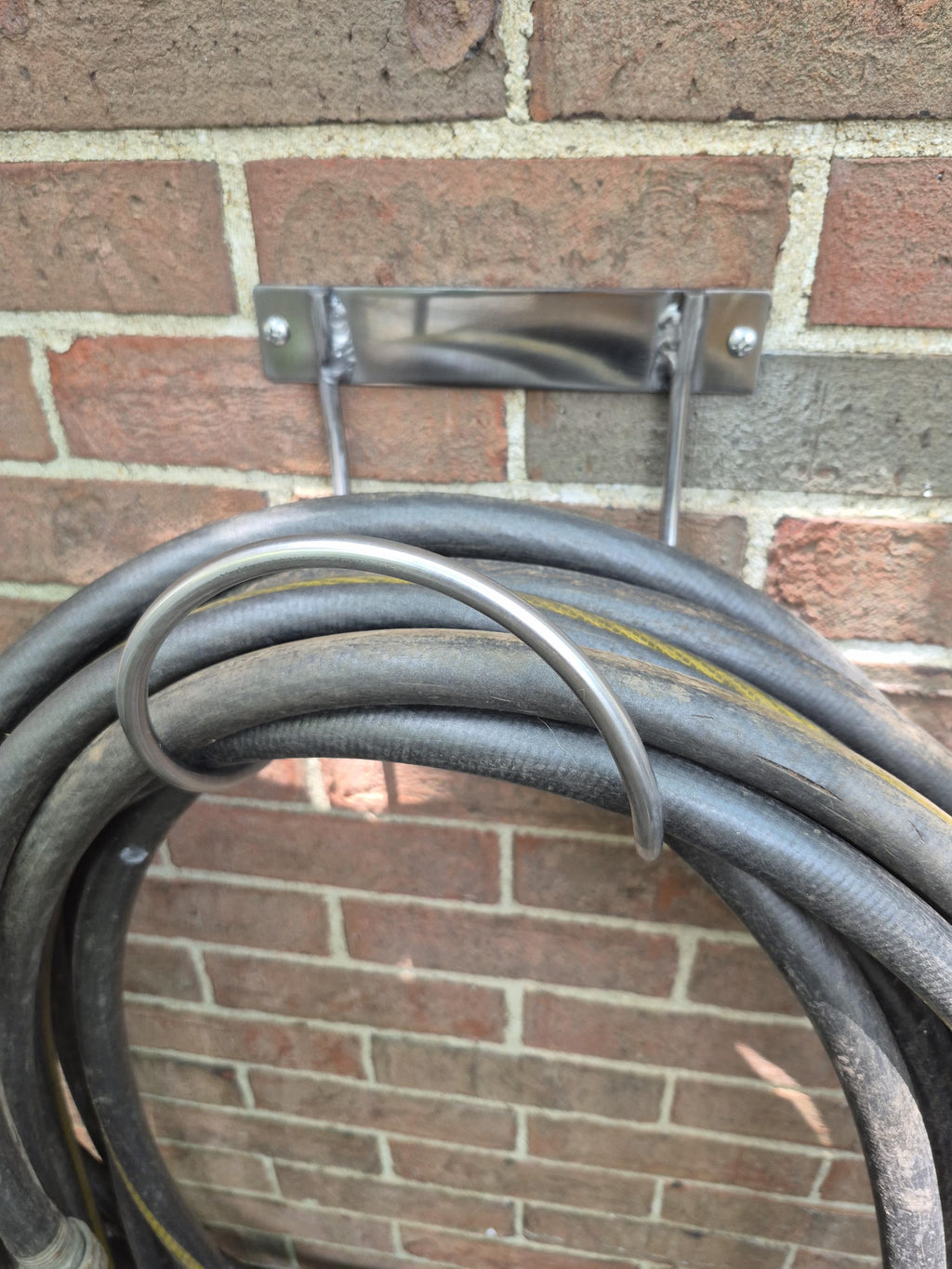 Polished 304 Stainless Steel Wall-Mount Hose Hanger, 8 x 8 in