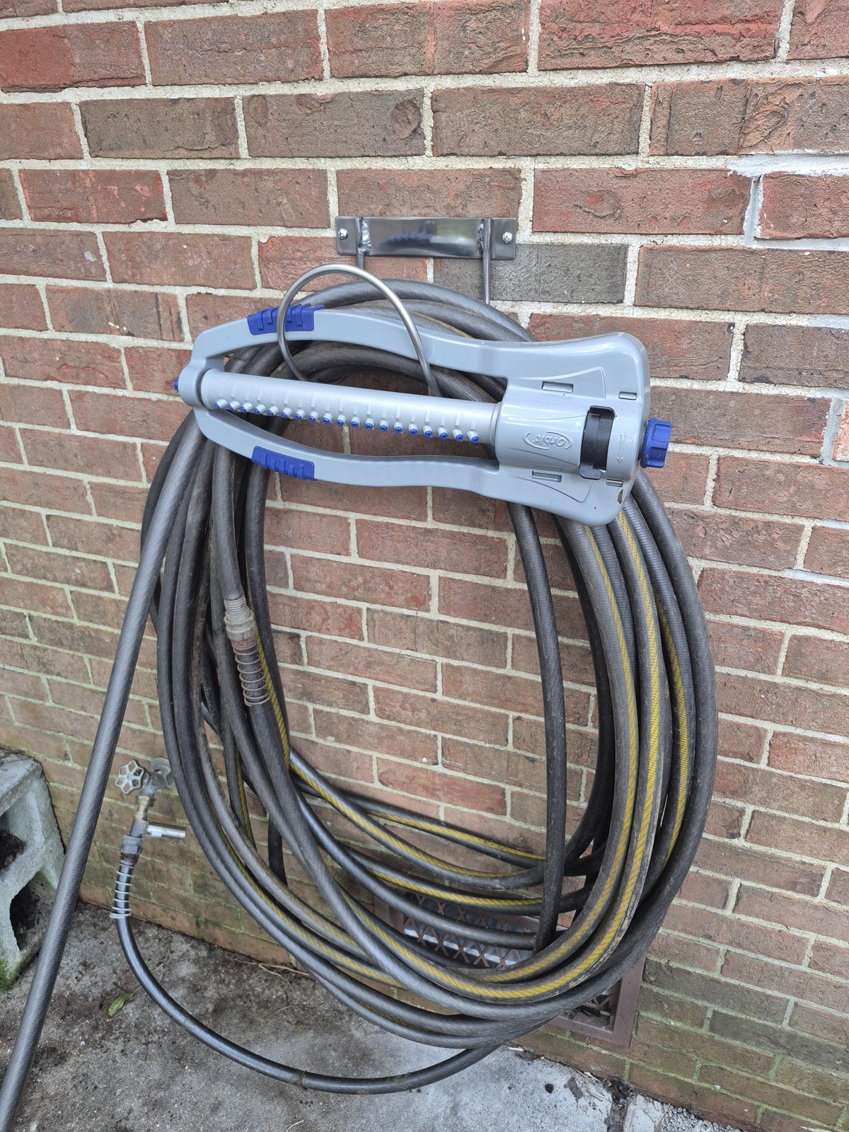 Polished 304 Stainless Steel Wall-Mount Hose Hanger, 8 x 8 in