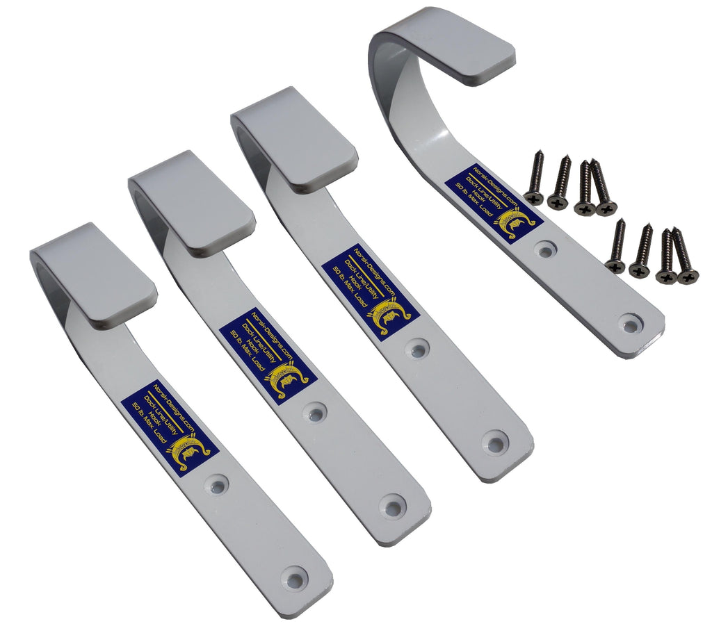 Powder-Coated Aluminum Marine Dock Hooks, Set of 4