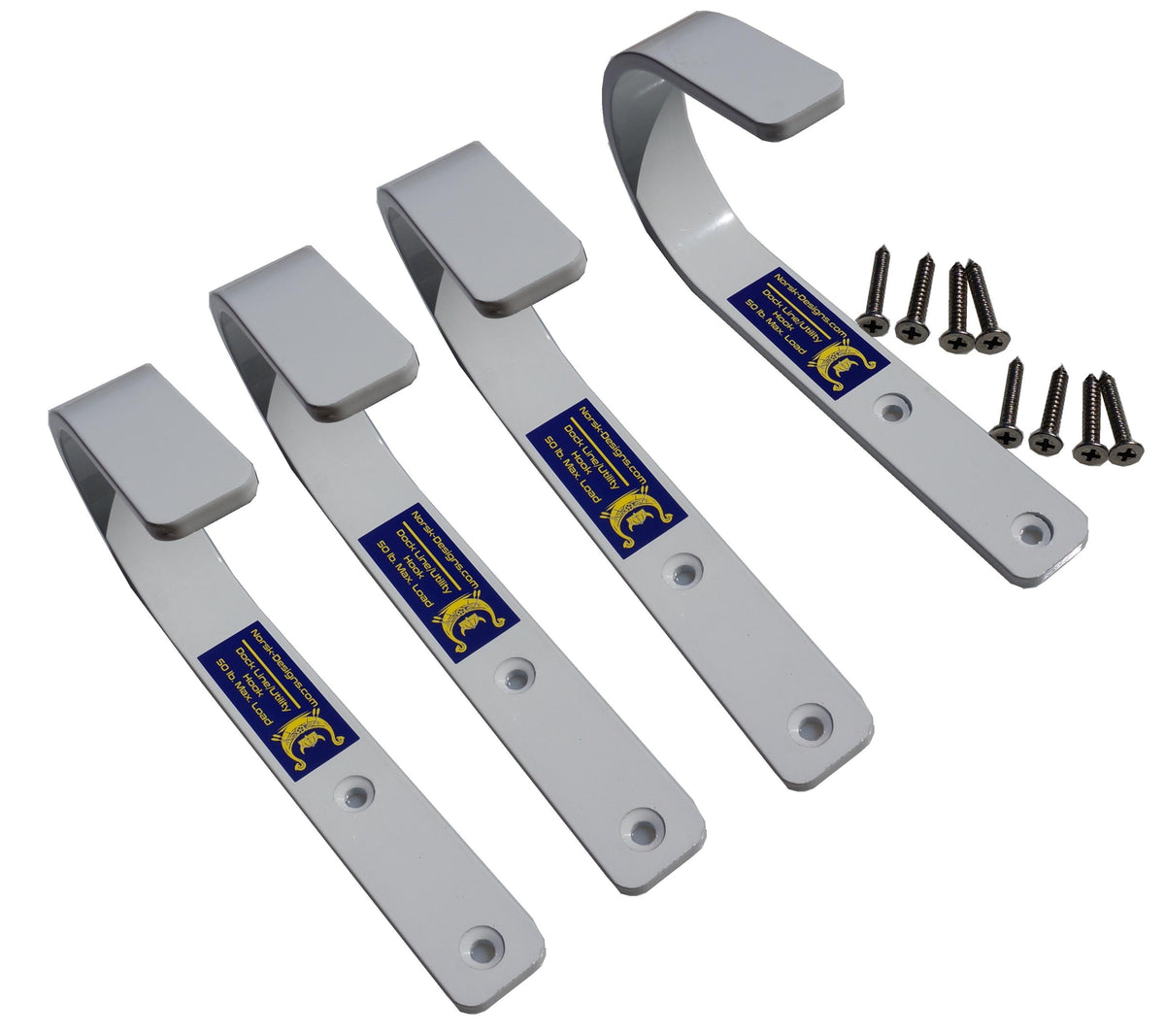 Powder-Coated Aluminum Marine Dock Hooks, Set of 4